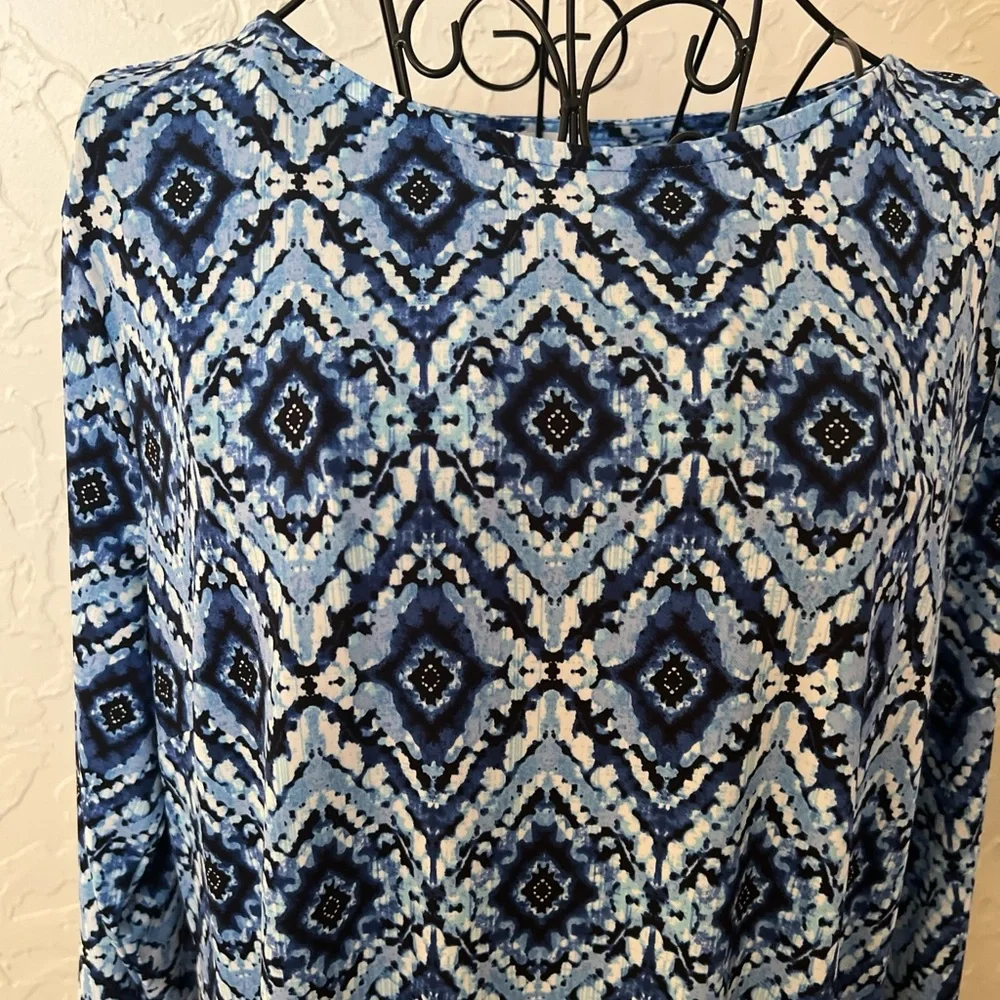 Chico’s Maxi Dress Blue Print Large - Picture 2 of 7